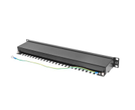LANBERG Patch Panel 24 Port 1U Kat.5E czarny ekranowany PPS5-1024-B - 457248 - zdjęcie 5